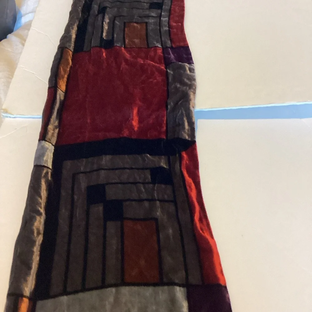 Frank Lloyd Wright Silk Velvet Scarf MOMA Licensed Geometric Design